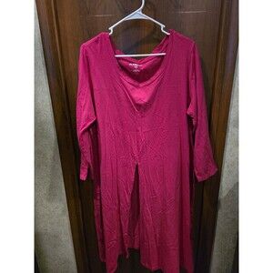 Roamans Plus Size Dress Tunic Pink Front Slit Sz 22/24 G-42